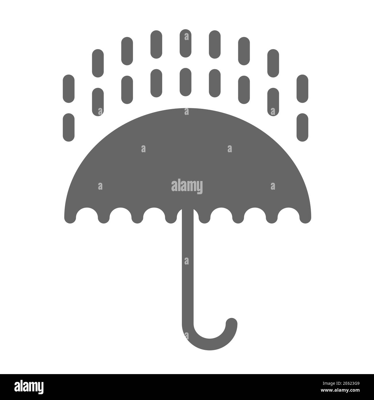 Sign on delivery package solid icon, delivery symbol, umbrella packaging vector sign on white background, keep dry icon in glyph style for mobile Stock Vector