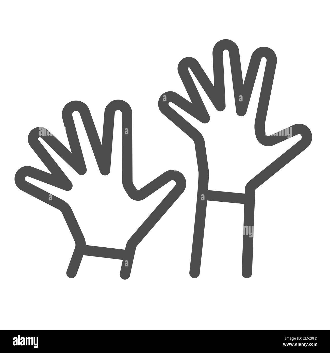 Children hands up line icon, 1st June children protection day concept