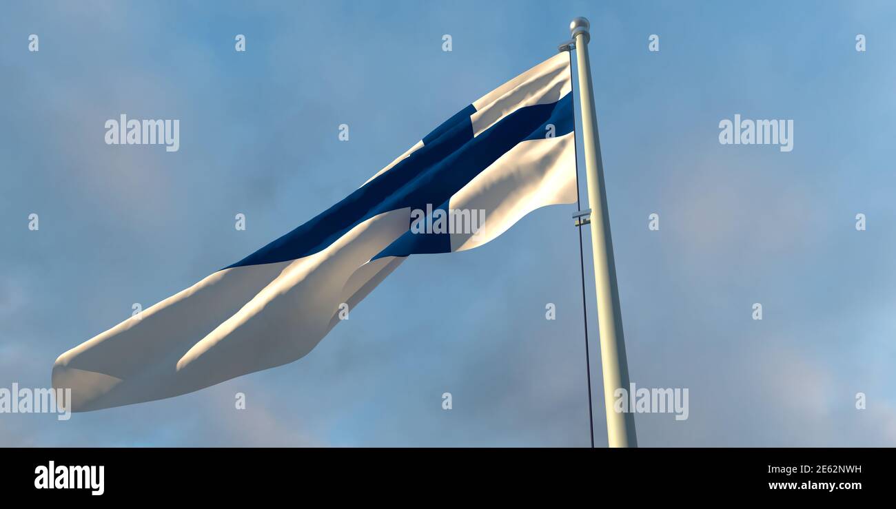 3d rendering of the national flag of the Finland Stock Photo - Alamy