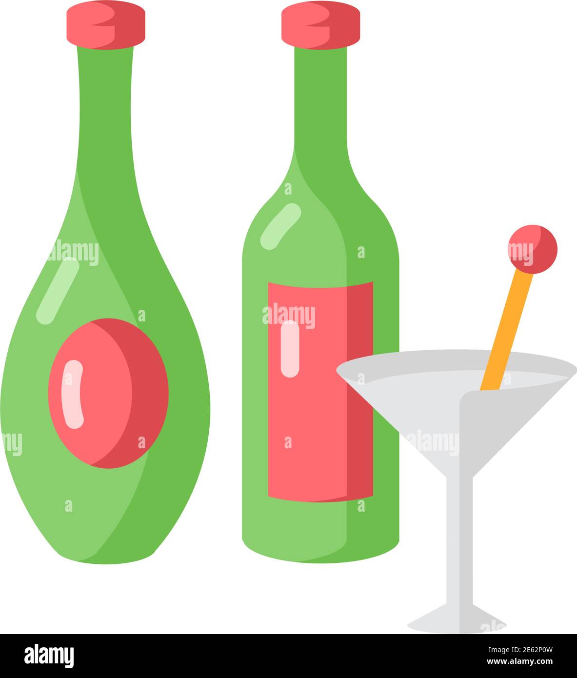 Wine and spirits vector flat color icon Stock Vector