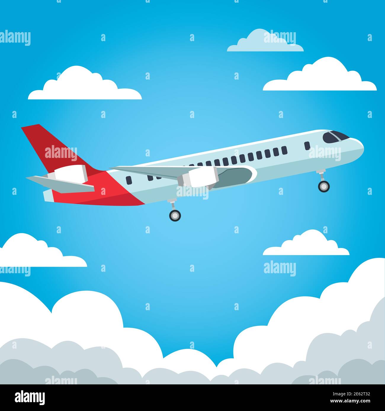 airplane airline flying travel in the sky vector illustration design Stock Vector