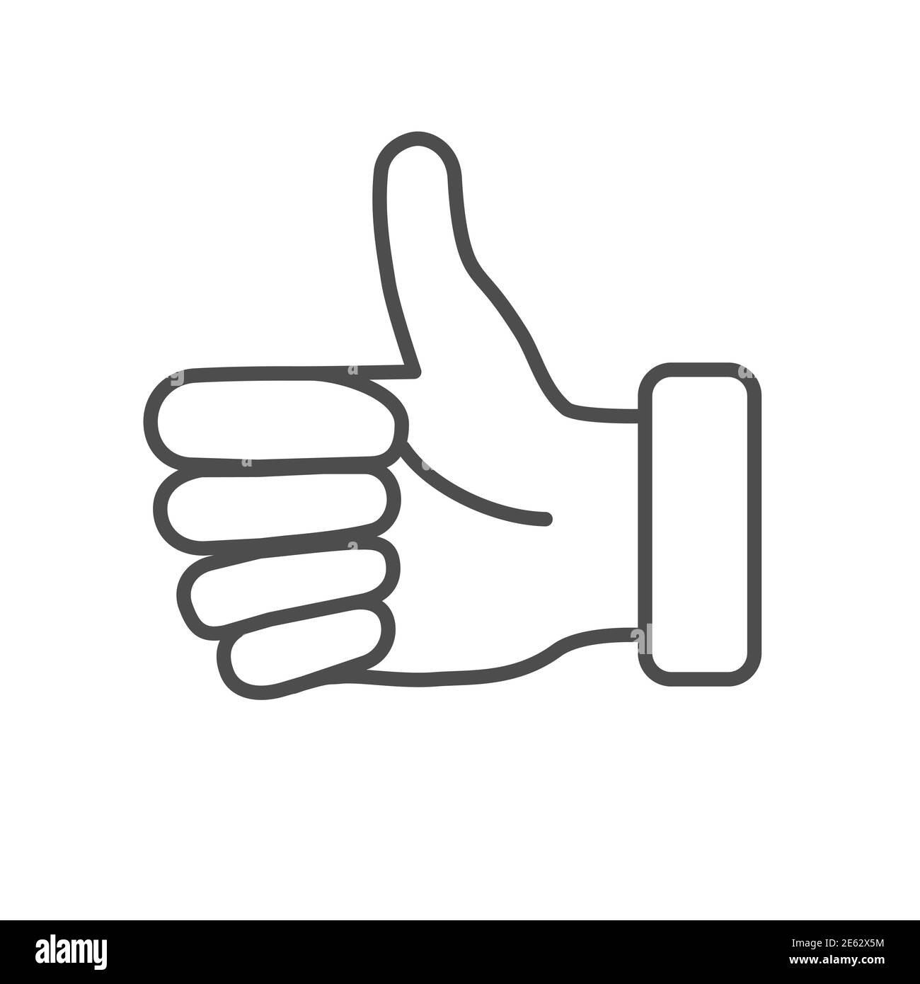 Like gesture thin line icon, hand gestures concept, thumb up sign on