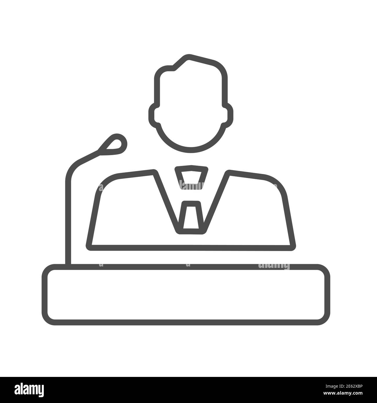 Speaker thin line icon, business communication concept, lecturer sign ...