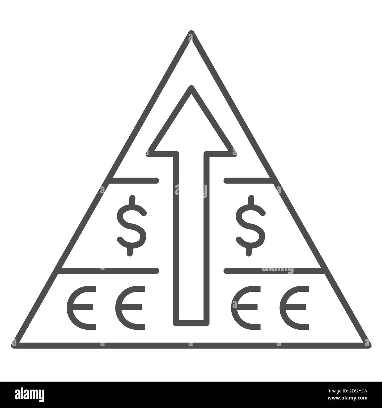 Pyramid With Dollar Euro Symbol And Arrow Up Thin Line Icon Business Strategy Concept Financial Pyramid Sign On White Background Pyramid Savings Stock Vector Image Art Alamy