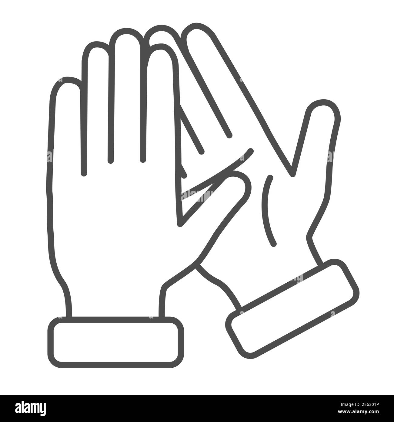 Applause thin line icon, gestures concept, bravo sign on white background, Hands clapping symbol in outline style for mobile concept and web design Stock Vector