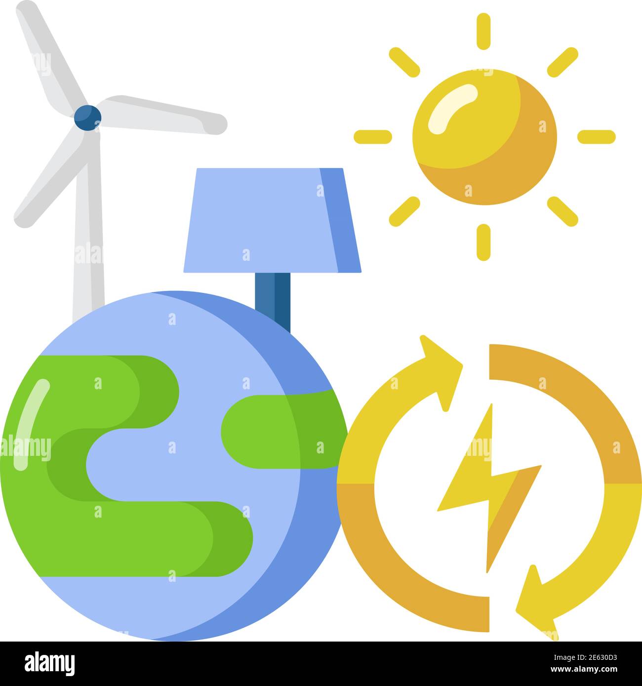 Renewable energy vector flat color icon Stock Vector