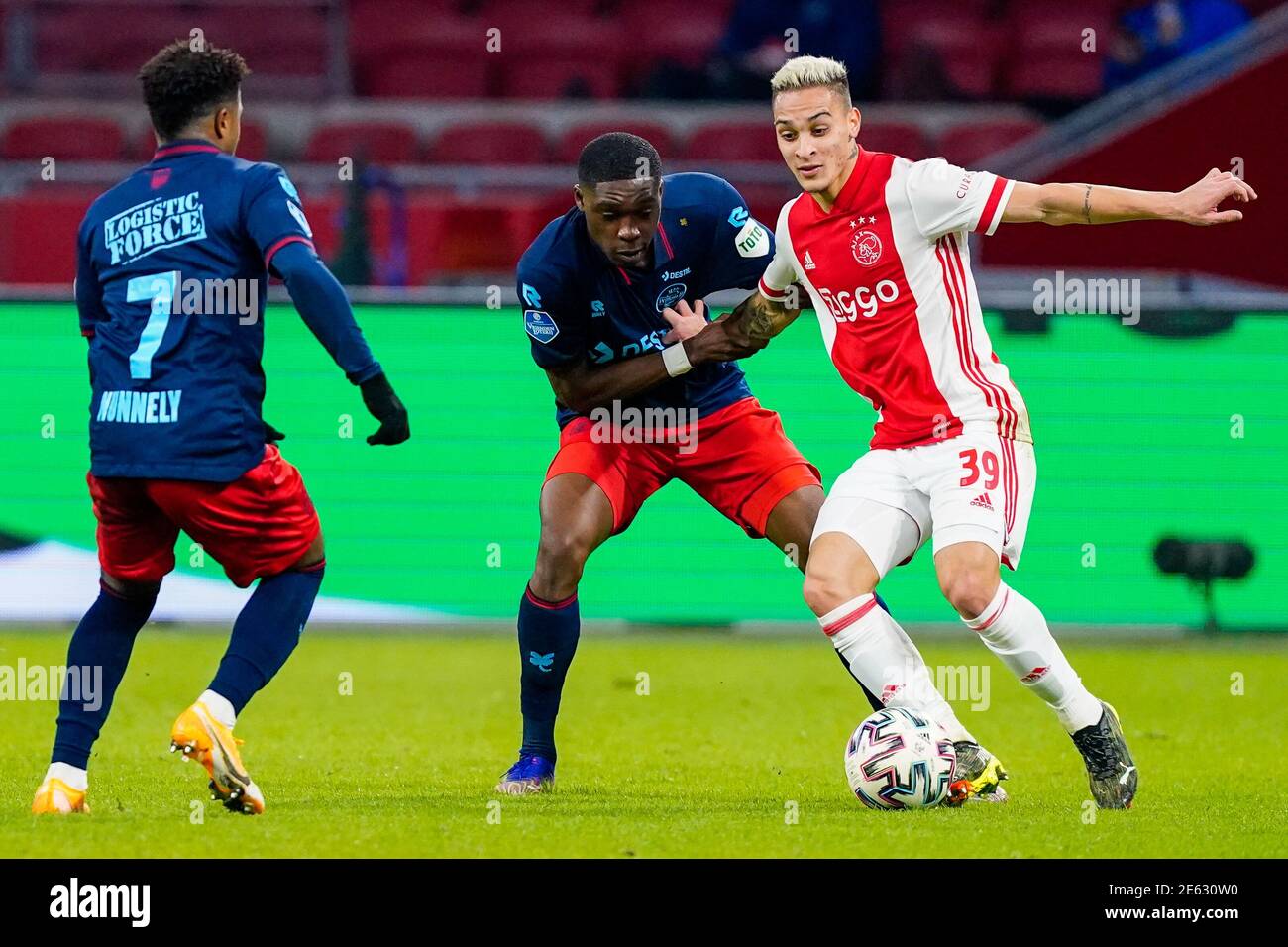 Amsterdam Netherlands January 28 Derrick Kohn Of Willem Ii Antony Of Ajax During The Dutch Eredivisie Match Between Ajax And Willem Ii At Johan C Stock Photo Alamy
