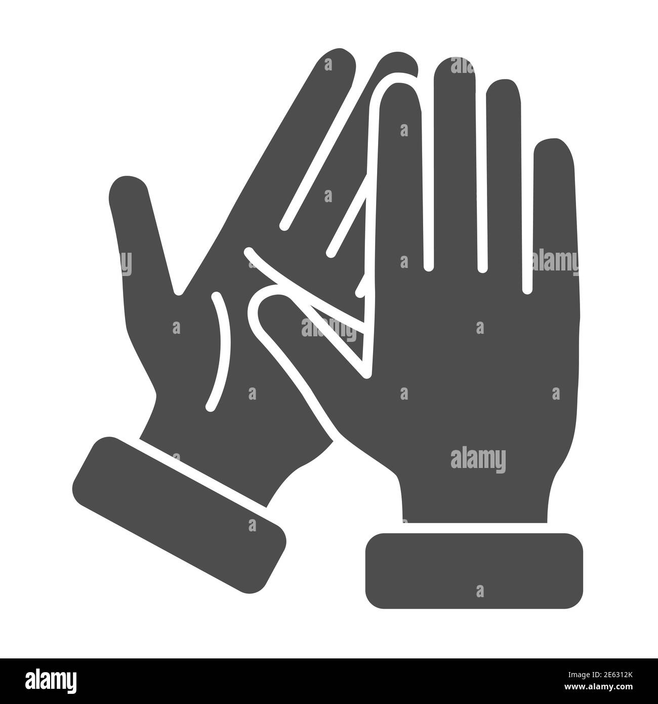 Applause solid icon, gestures concept, bravo sign on white background, Hands clapping symbol in glyph style for mobile concept and web design. Vector Stock Vector