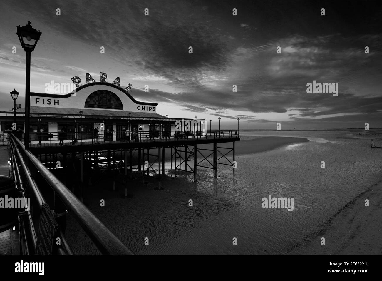 Evening colours, Cleethorpes Pier, Cleethorpes town, North East Lincolnshire; England; UK Stock Evening colours, Cleethorpes Pier, Cleethorpes town, North East Lincolnshire; England; UK Stock