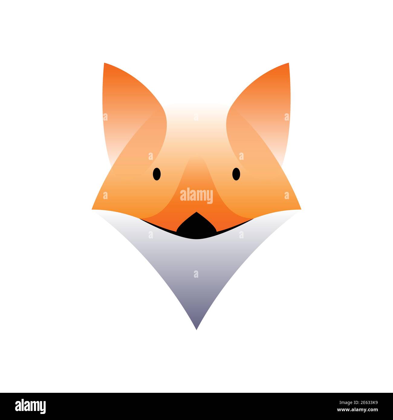 Vector fox in gradient style. Digital art Stock Vector