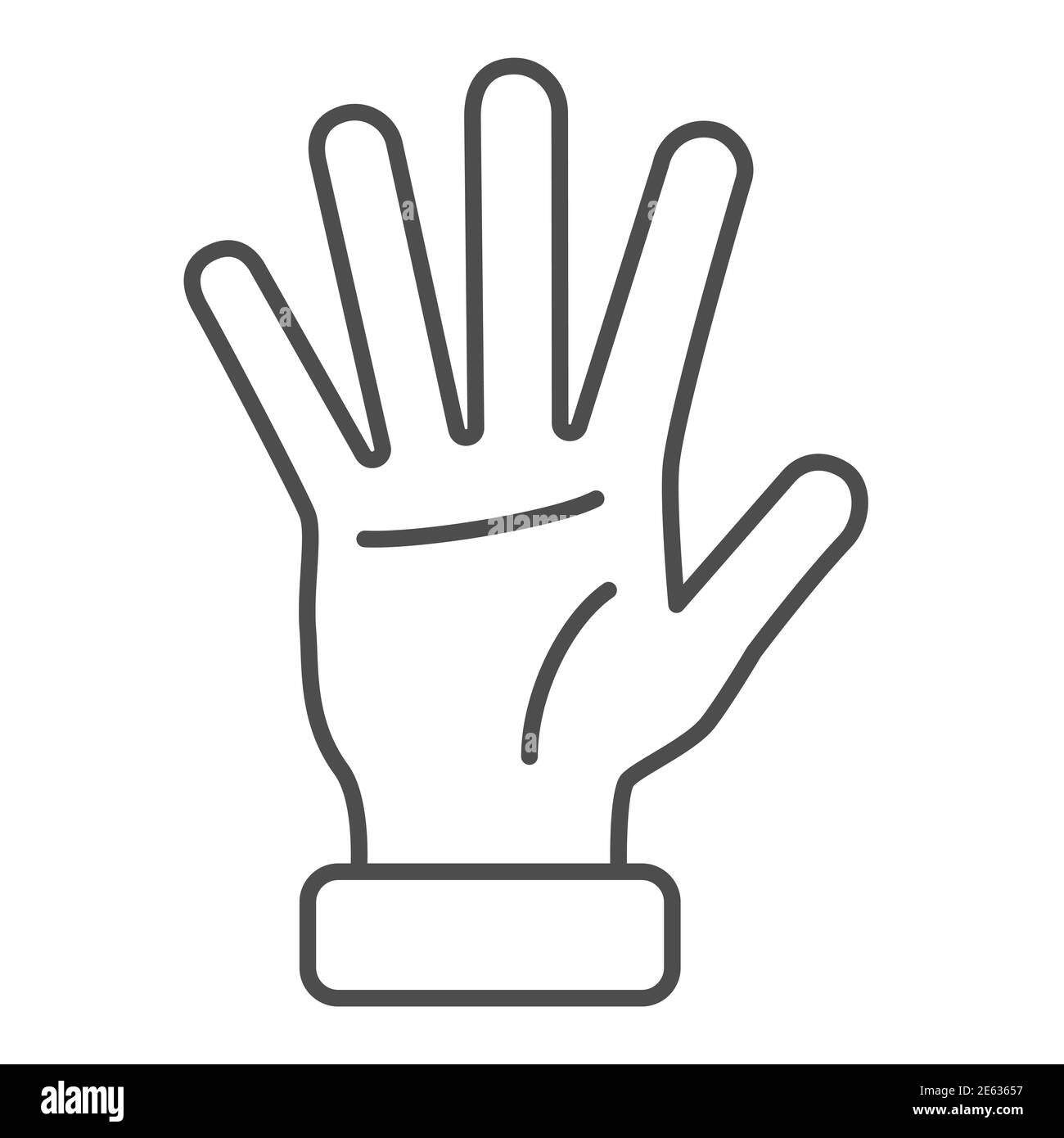 Hand gesture five fingers icon outline style Vector Image