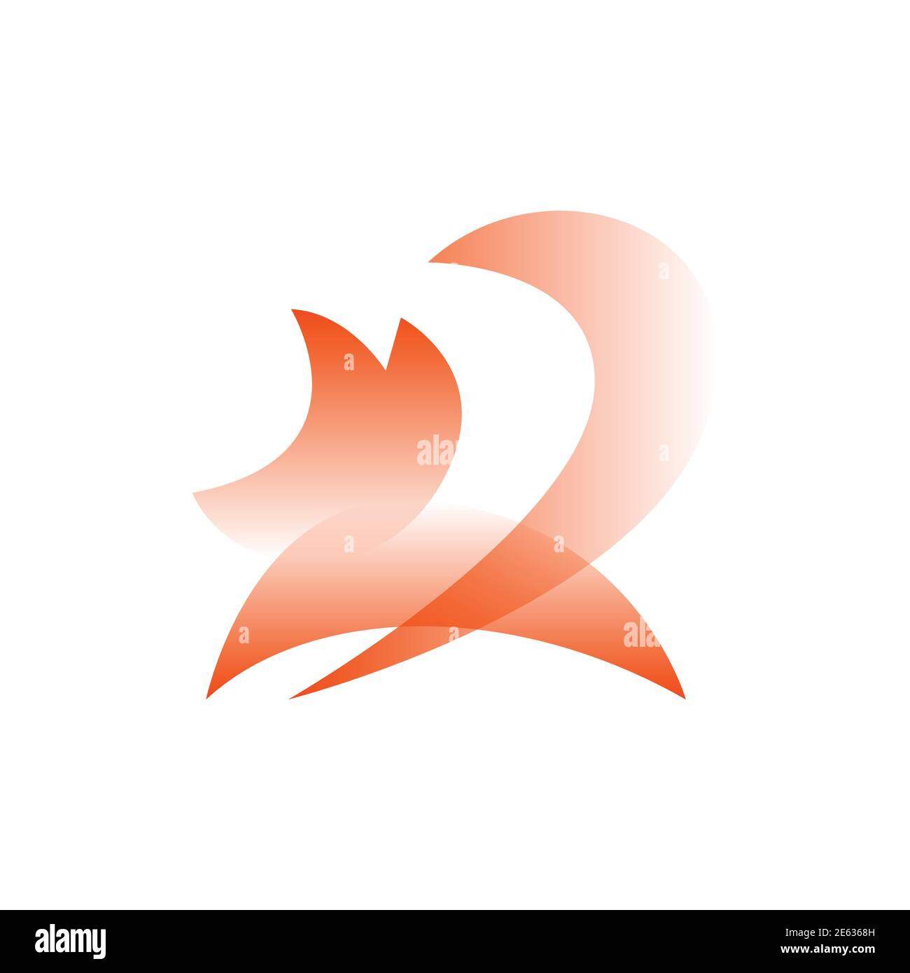Vector fox in gradient style. Digital art Stock Vector