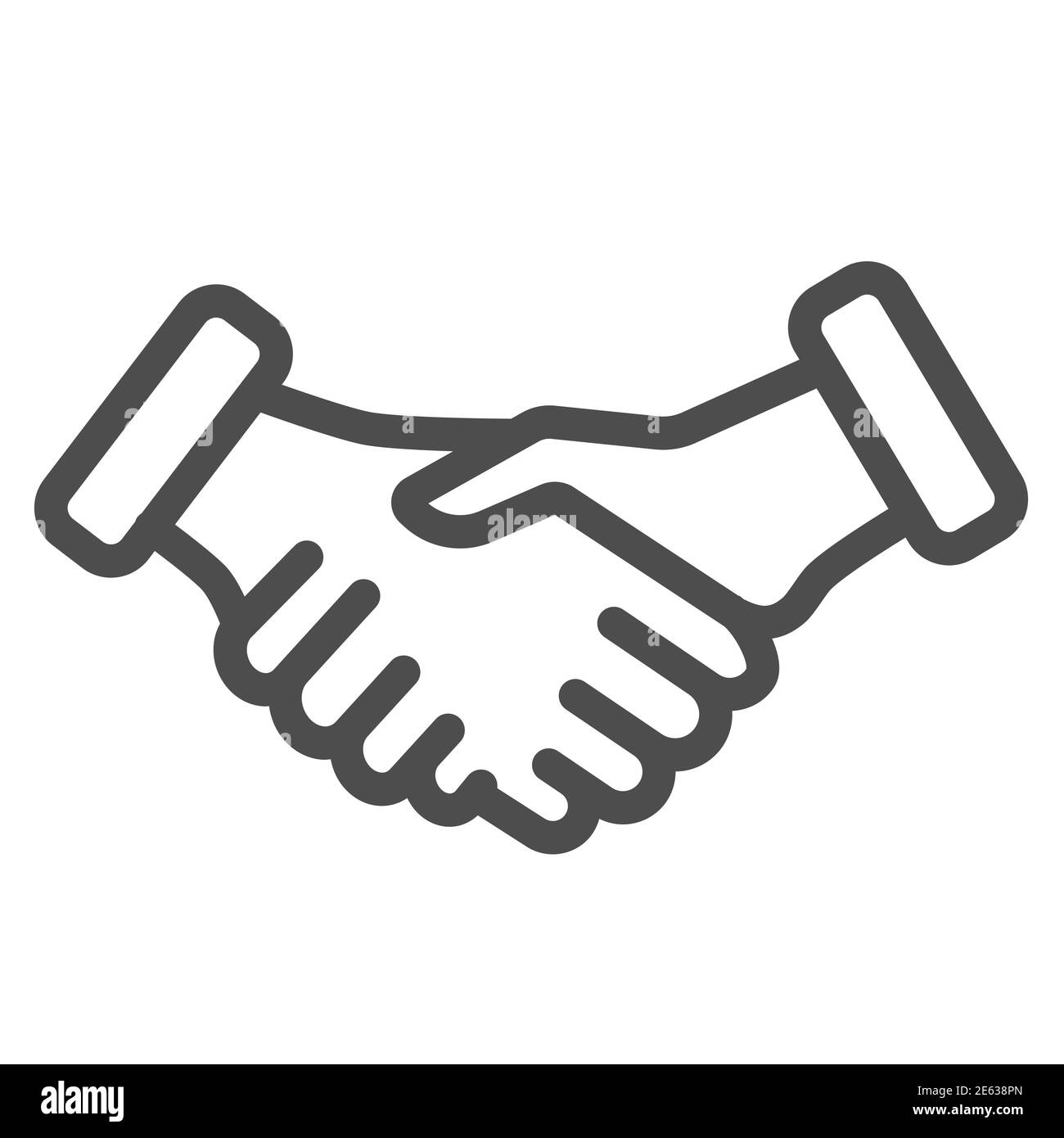 Handshake Gesture Linear Icon. Thin Line Illustration. Shaking