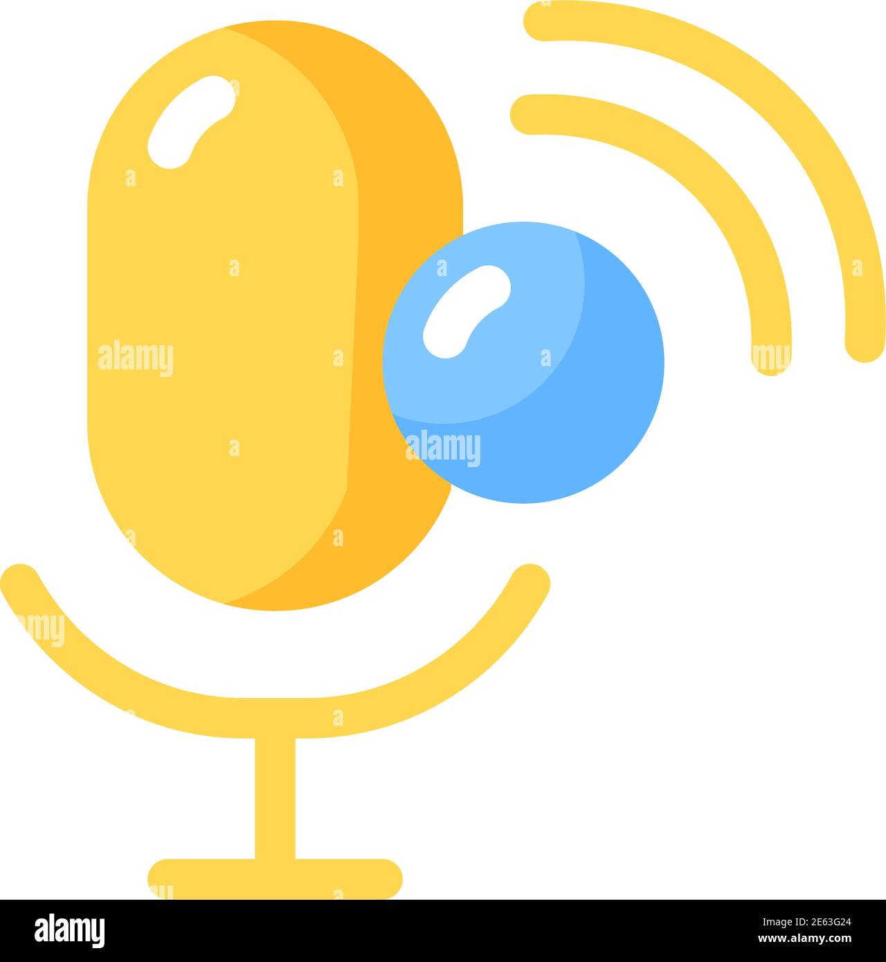 Voice assistant app vector flat color icon Stock Vector