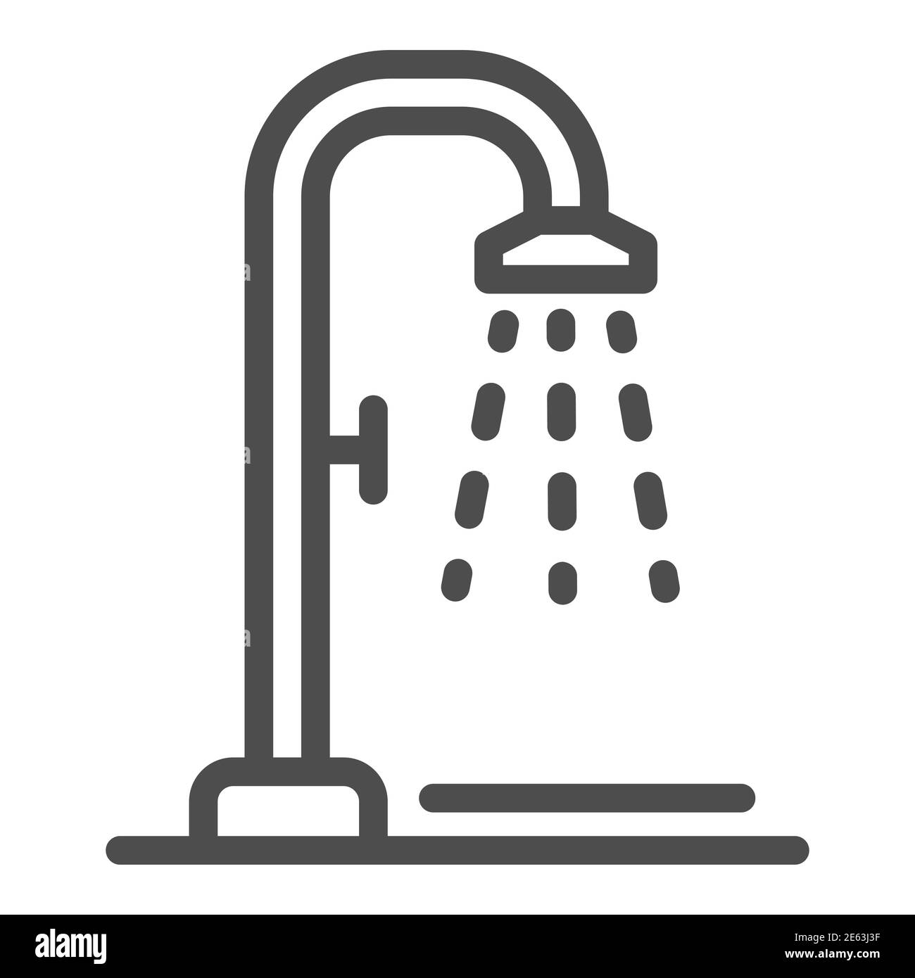 Shower line icon, Summertime concept, beach shower sign on white