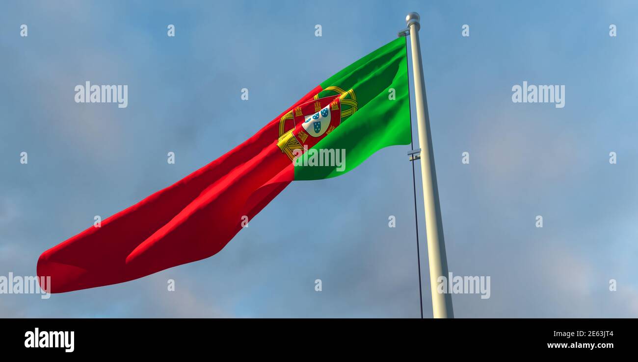 3d rendering of the national flag of the Portugal Stock Photo - Alamy