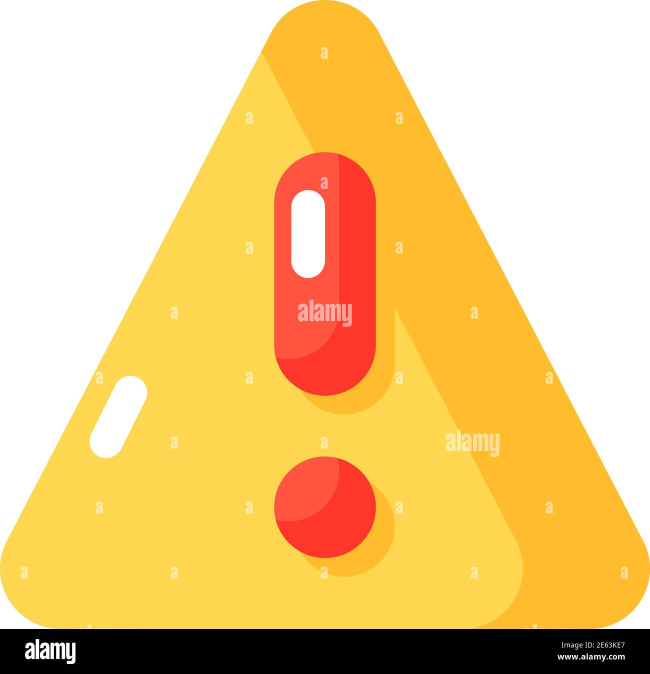 Warning vector flat color icon Stock Vector