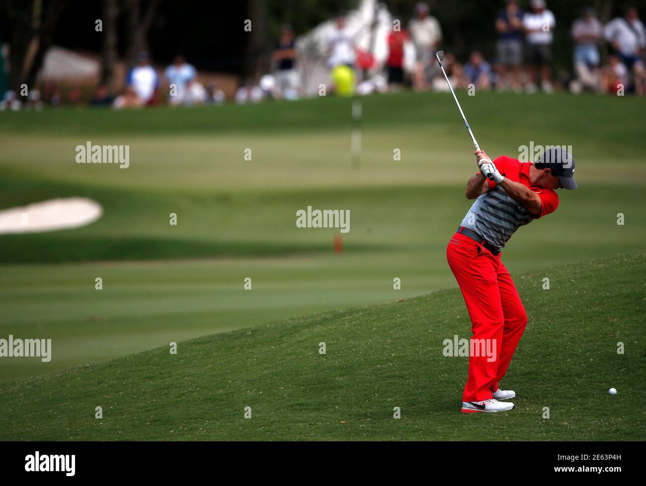 World number one and defending champion Rory McIlroy of Northern Ireland hits a shot on the 17th hole during the fourth and final round of the Australian Open golf tournament at The Australian Golf Club in Sydney November 30, 2014.    REUTERS/David Gray      (AUSTRALIA - Tags: SPORT GOLF) Stock Photo