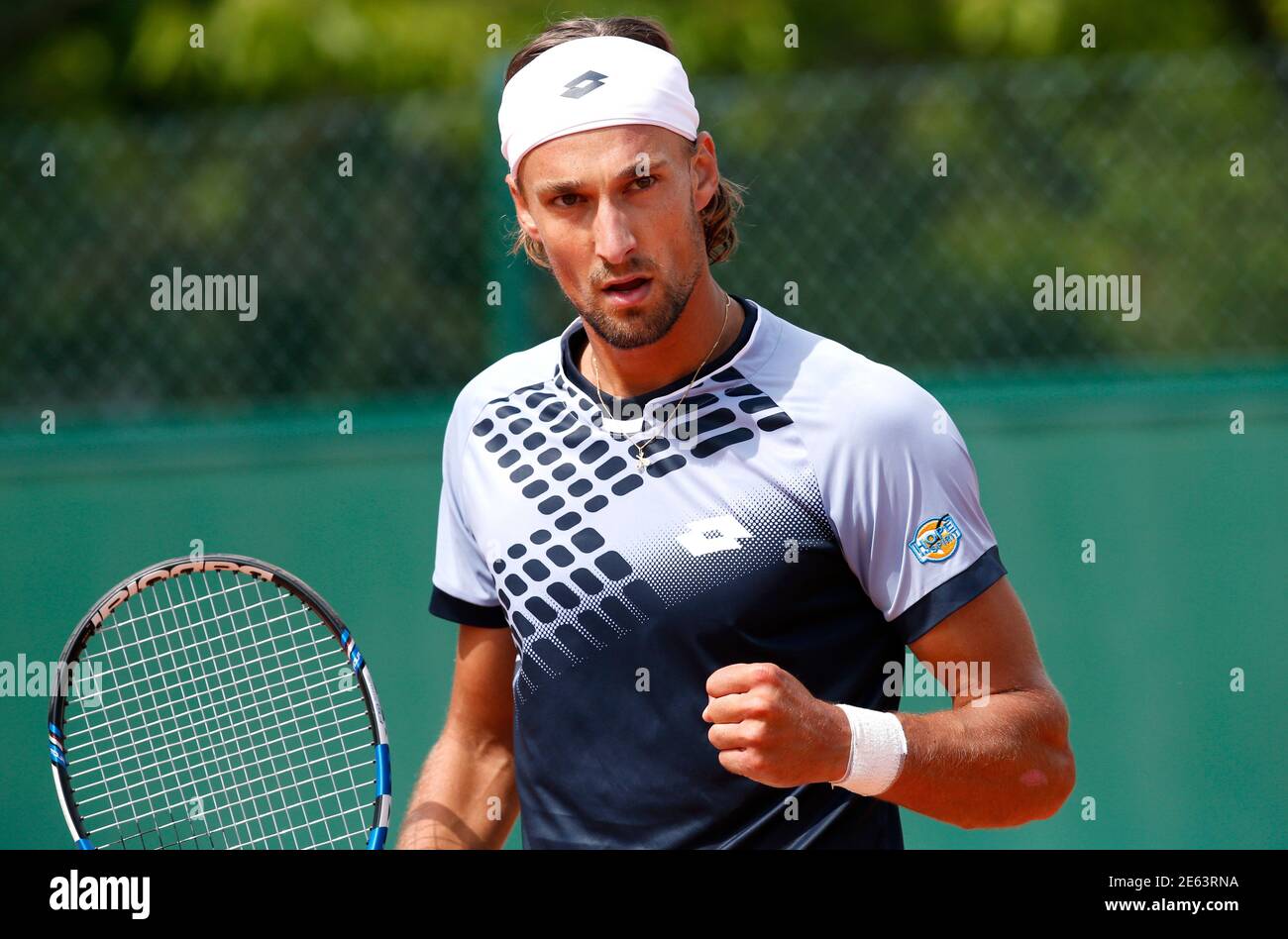 Ruben Bemelmans of Belgium reacts during his men's singles match against  Benjamin Becker of Germany at the French Open tennis tournament at the  Roland Garros stadium in Paris, France, May 25, 2015.
