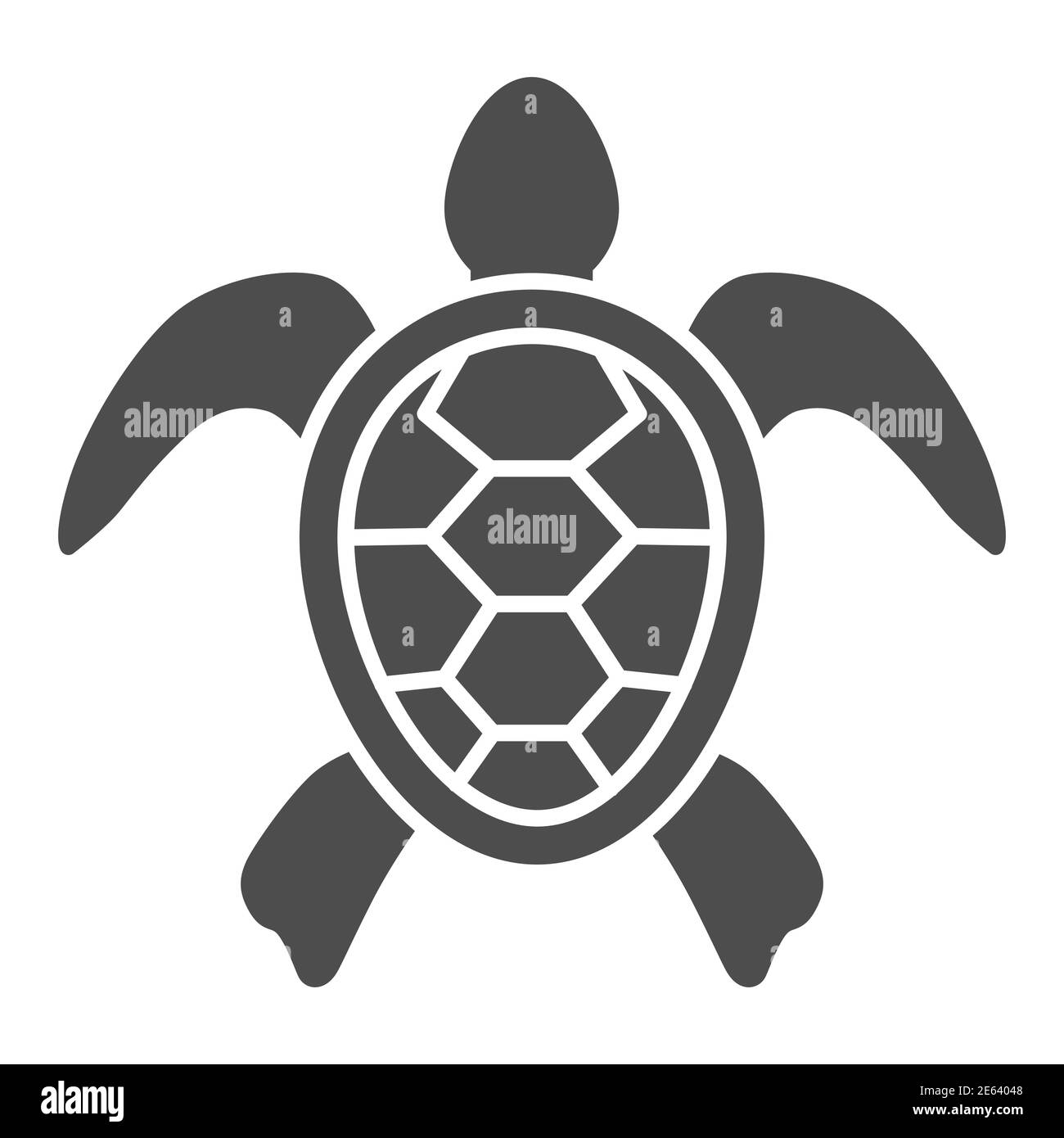 Sea turtle solid icon, ocean animals concept, tortoise sign on white ...