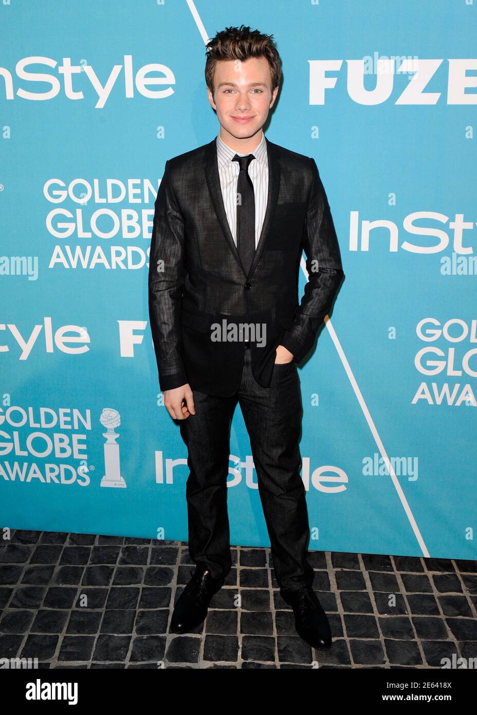 Actor Chris Colfer arrives at the Hollywood Foreign Press Association's 'A Night of Firsts' in celebration of the 2012 Golden Globe Award Season in West Hollywood, California December 8, 2011. REUTERS/Gus Ruelas (UNITED STATES - Tags: ENTERTAINMENT) Stock Photo