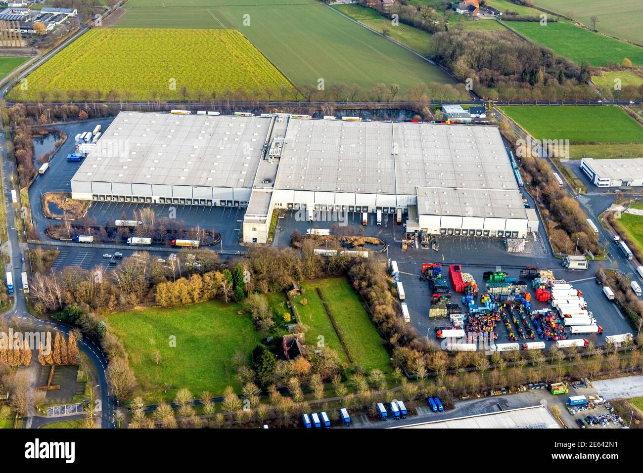 Aerial photograph southern extension industrial park Rhynern in Hamm, Ruhr  area, North Rhine-Westphalia, Germany, DE, Europe, commercial enterprises  Stock Photo - Alamy