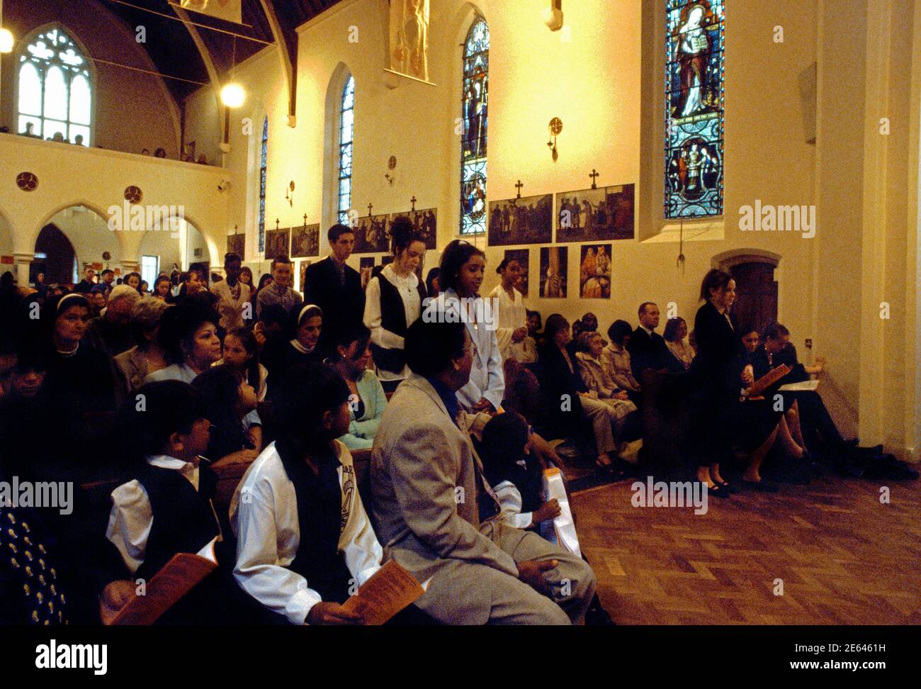 St Joseph's Catholic Church Confirmation At Pentecost Confession During Prayer Stock Photo