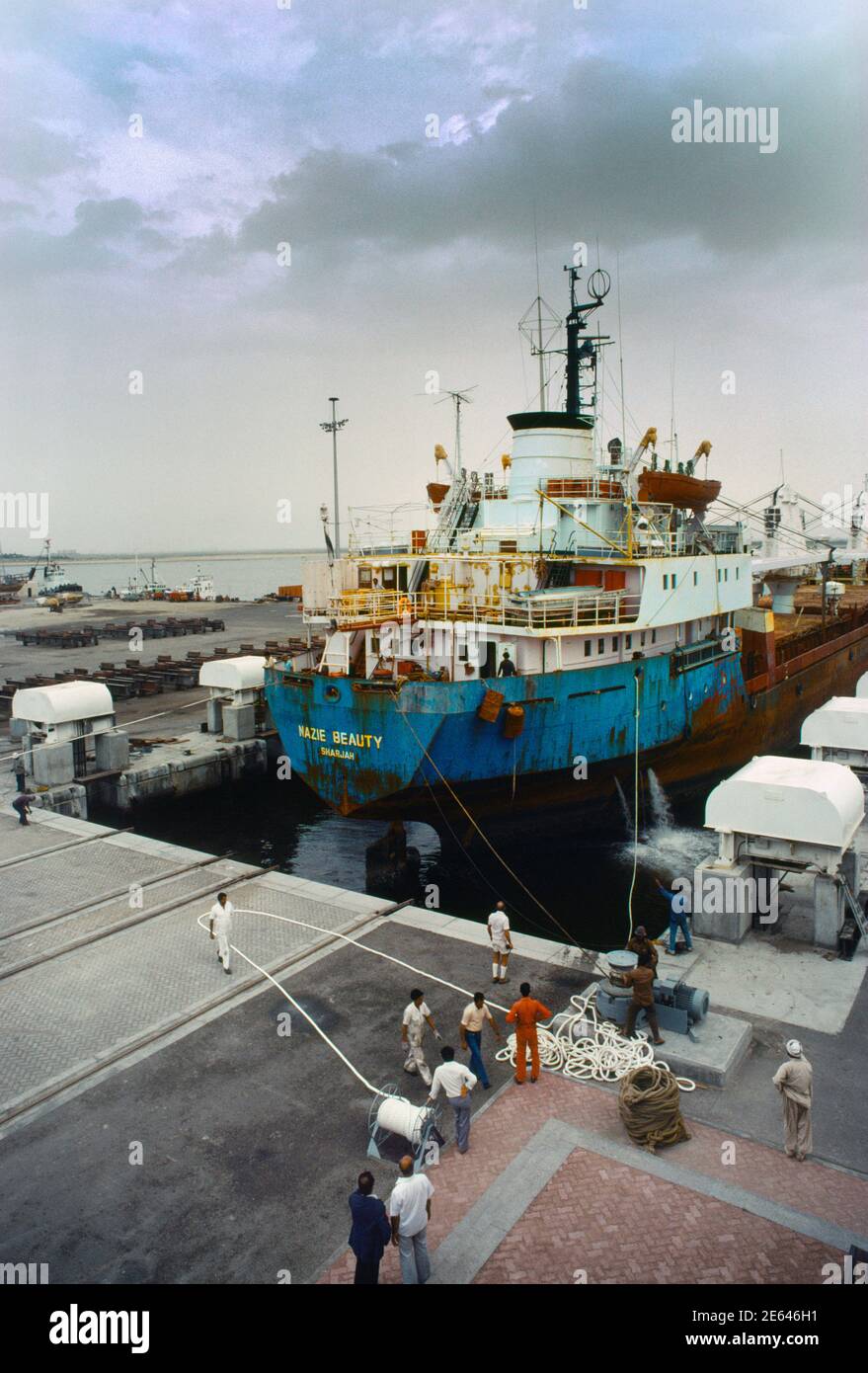 Dubai UAE Dubai Ship Repair Yard Ship In Dock Stock Photo Alamy