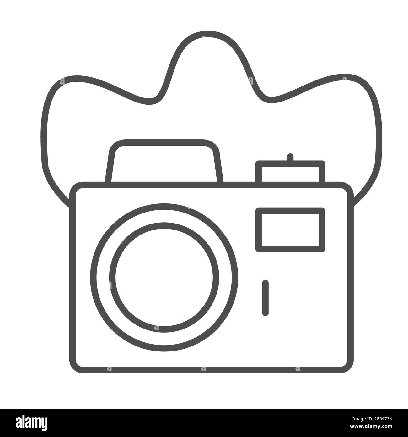 Camera thin line icon, photography concept, Vintage photo camera sign ...