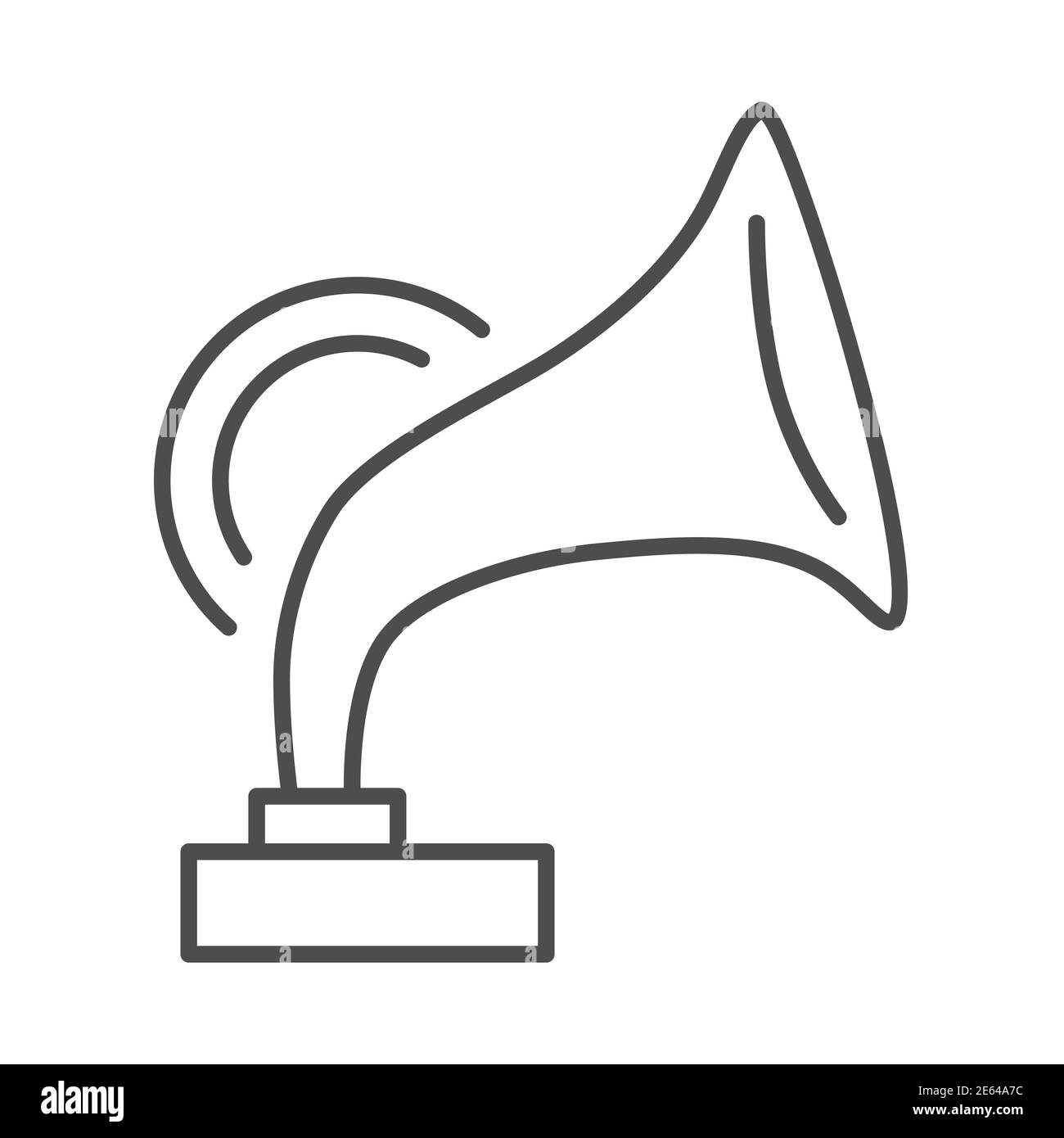 Gramophone thin line icon, Music festival concept, Music Award sign on