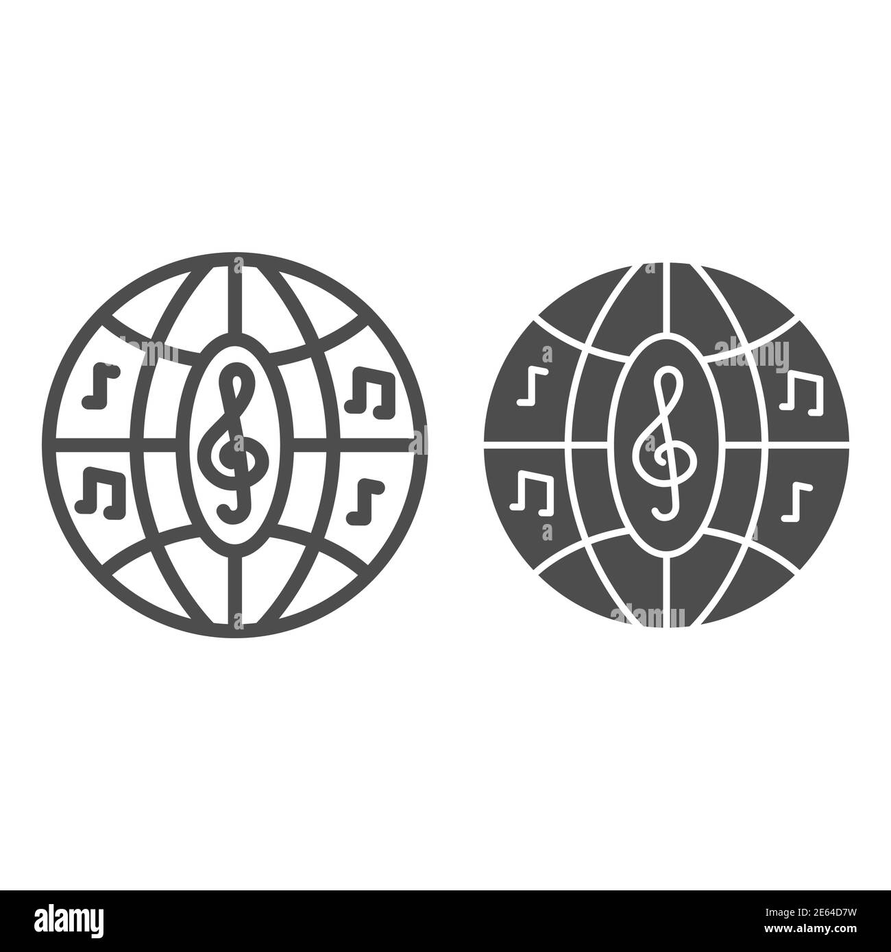 Musical disco ball line and solid icon, Music festival concept, Night ...
