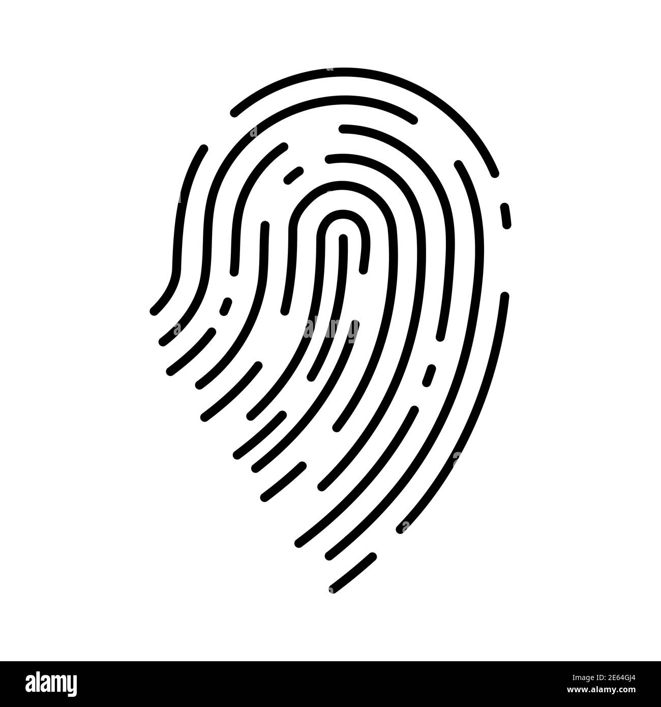 Fingerprint icon. Black thumbprint icon. Concept of fingerprint