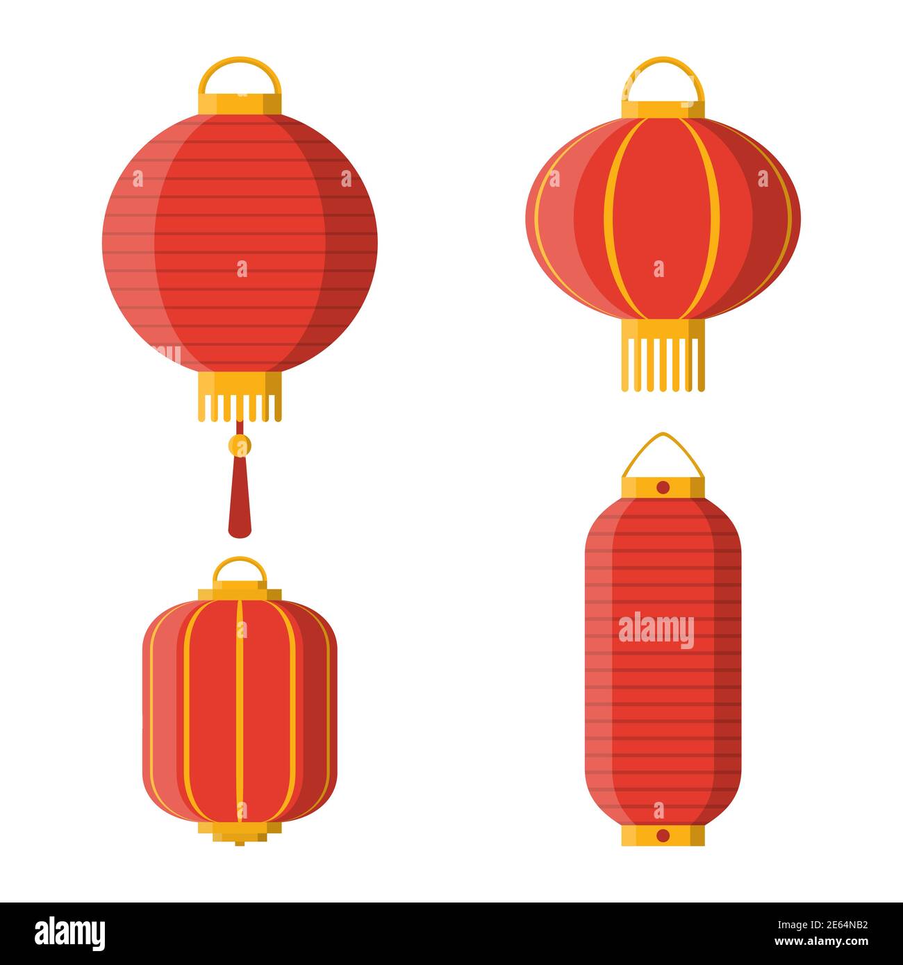 Set of asian decorative hanging paper lanterns Stock Vector Image & Art