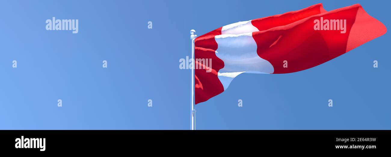 3D rendering of the national flag of Peru waving in the wind Stock ...