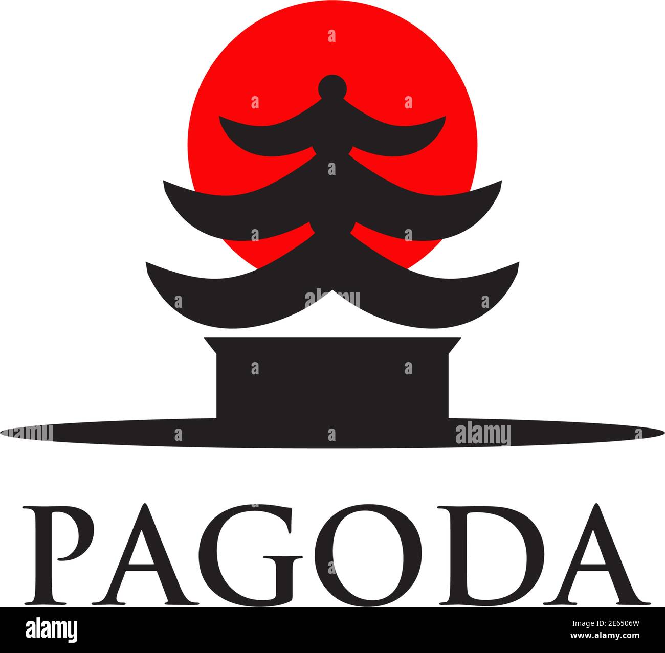 Pagoda building logo design vector illustration template Stock Vector