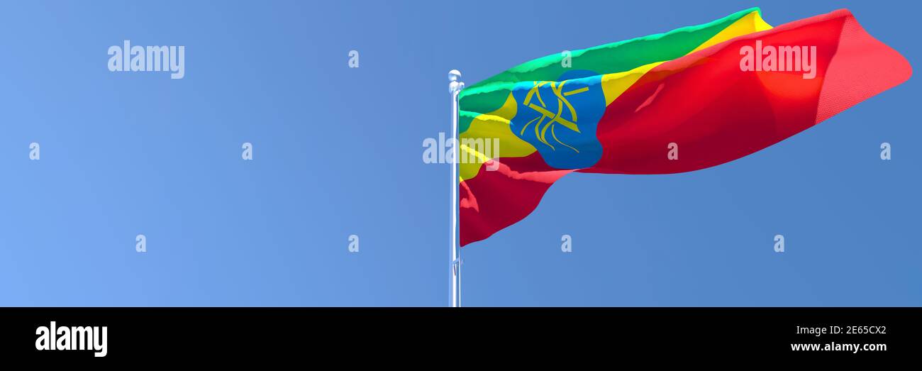 National flag ethiopia flutters in hi res stock photography and images