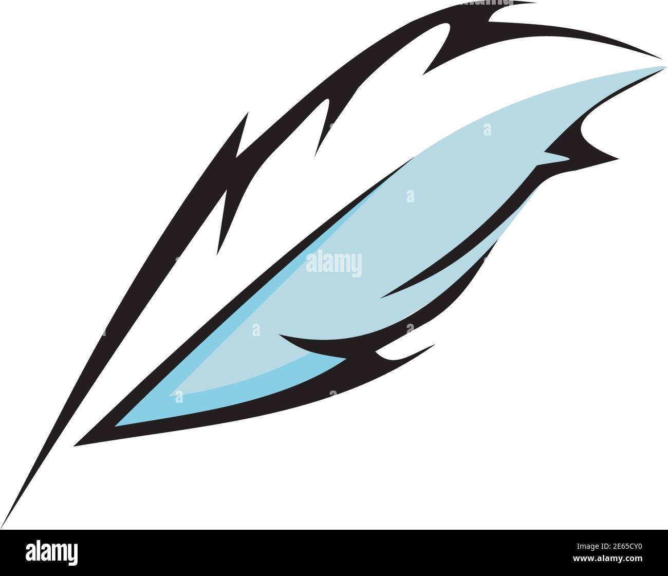 Feather pen icon logo design vector template Stock Vector