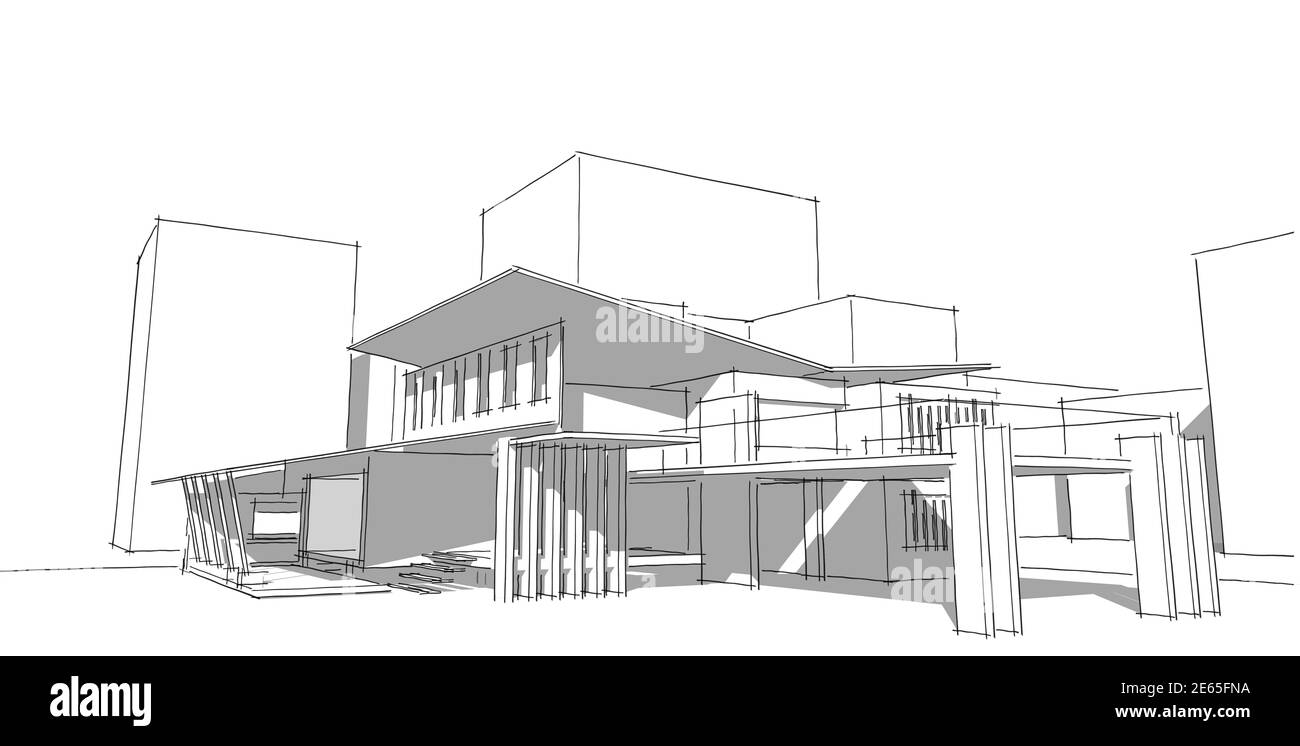 Commercial architectural drawing, cad Black and White Stock Photos ...