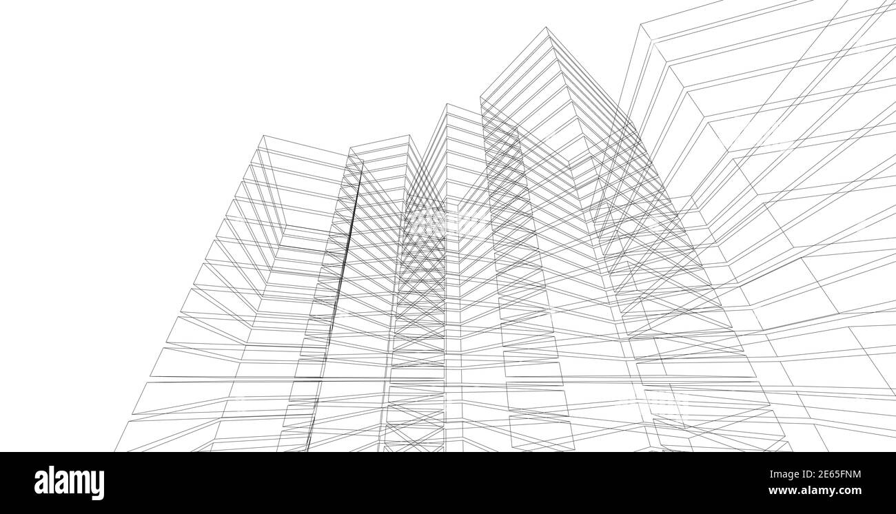 Commercial architectural drawing, cad Black and White Stock Photos ...