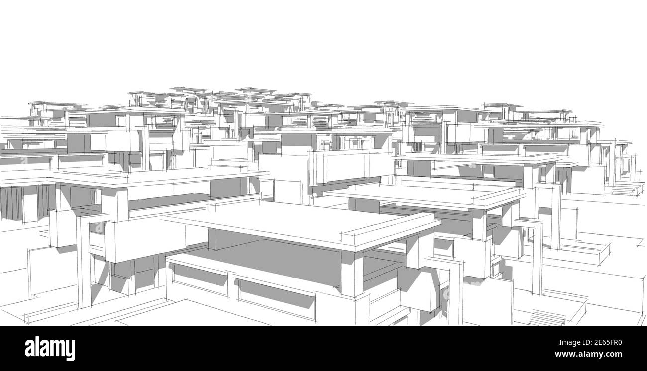 Commercial architectural drawing, cad Black and White Stock Photos ...