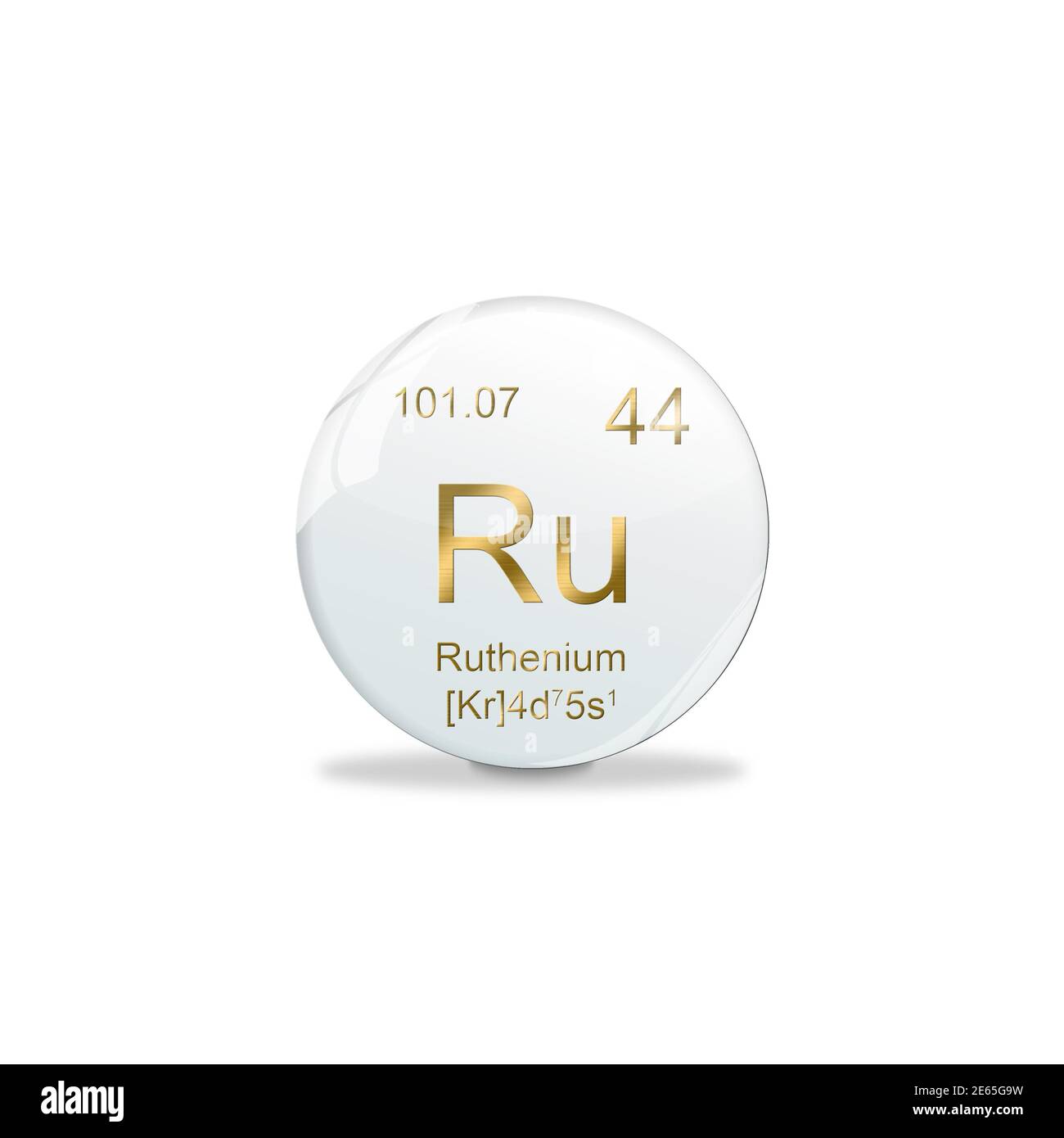 3DIllustration, Ruthenium symbol Ru. Element of the periodic table