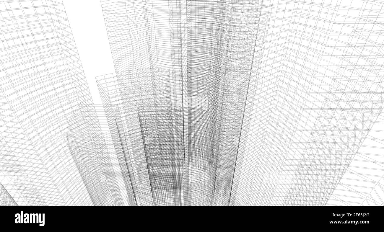 Abstract architectural drawing sketch,Illustration Stock Photo - Alamy