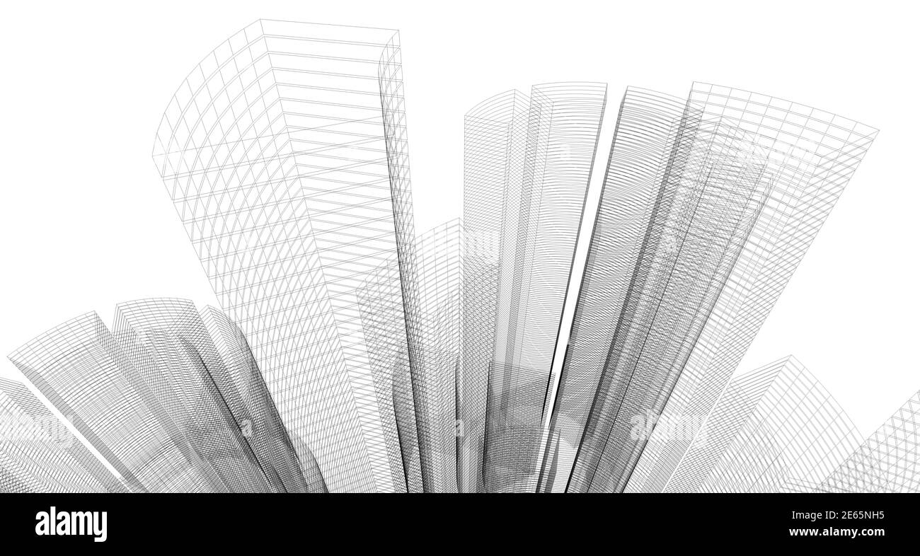 Abstract architectural drawing sketch,Illustration Stock Photo - Alamy
