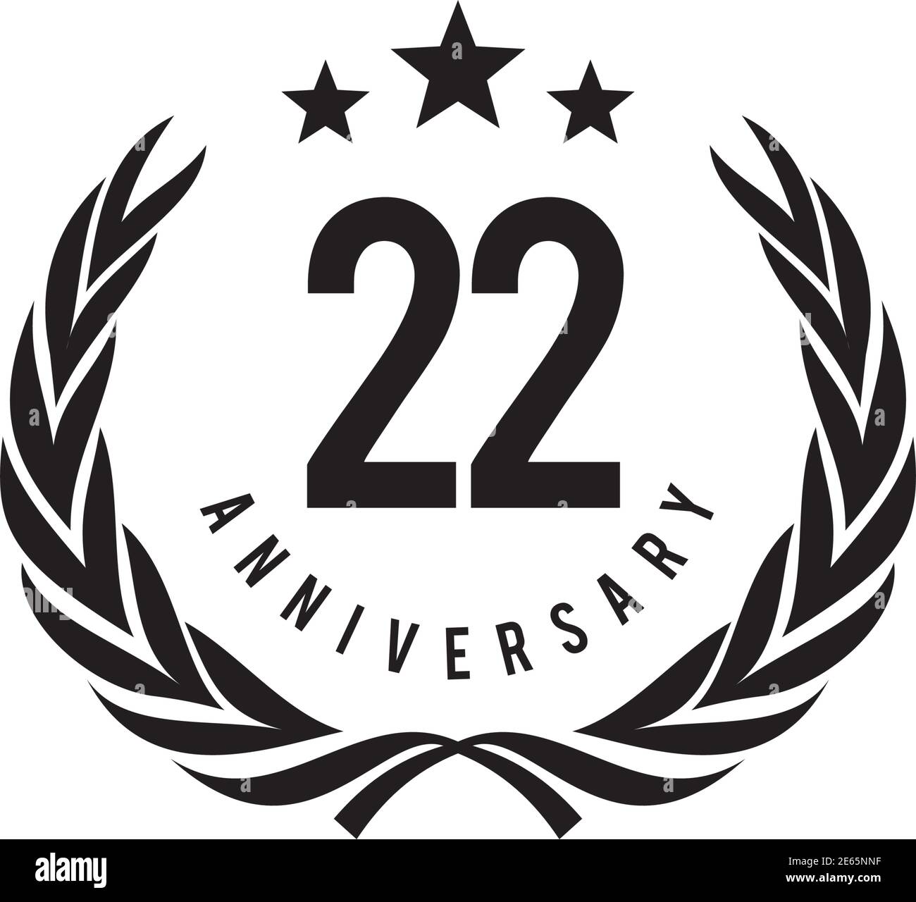 22nd Year Anniversary Logo Design Vector Template Stock Vector Image