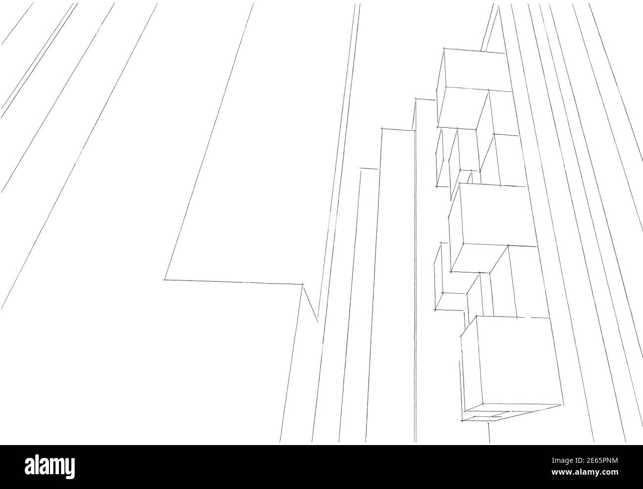 Abstract architectural drawing sketch,Illustration Stock Photo - Alamy