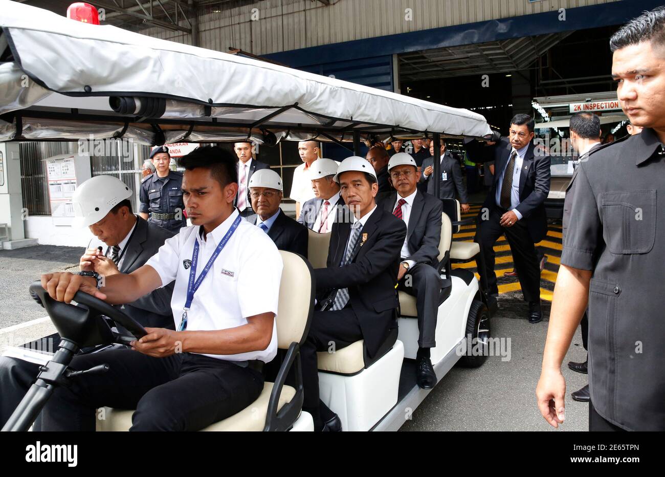 Indonesian President Joko Widodo Centre R And Former Malaysian Prime Minister Mahathir Mohamad Centre L Tour The Proton Factory Malaysia S National Car Manufacturer During A State Visit In Shah Alam February 6
