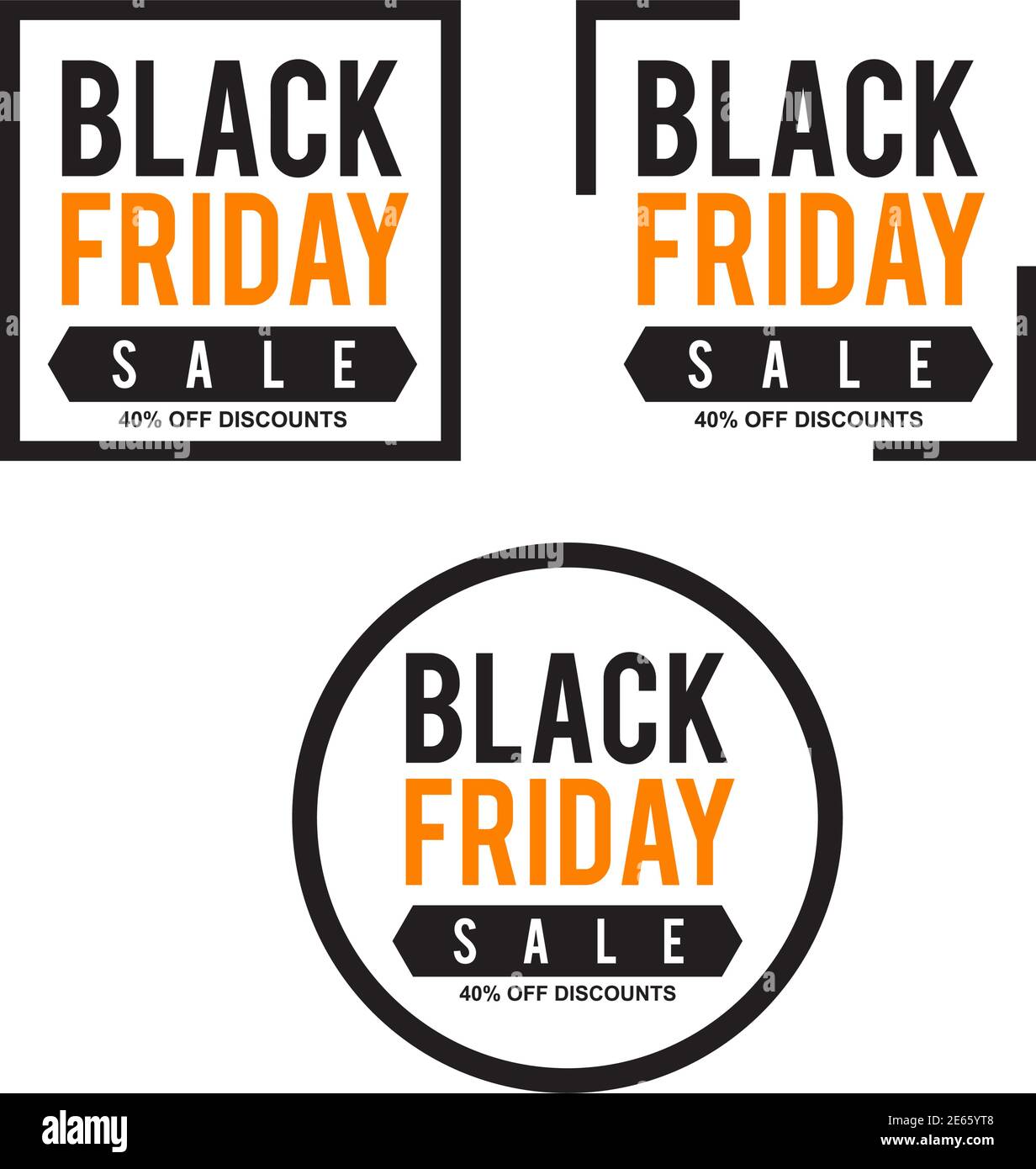 Black friday sales advertisement emblem design vector template illustration Stock Vector