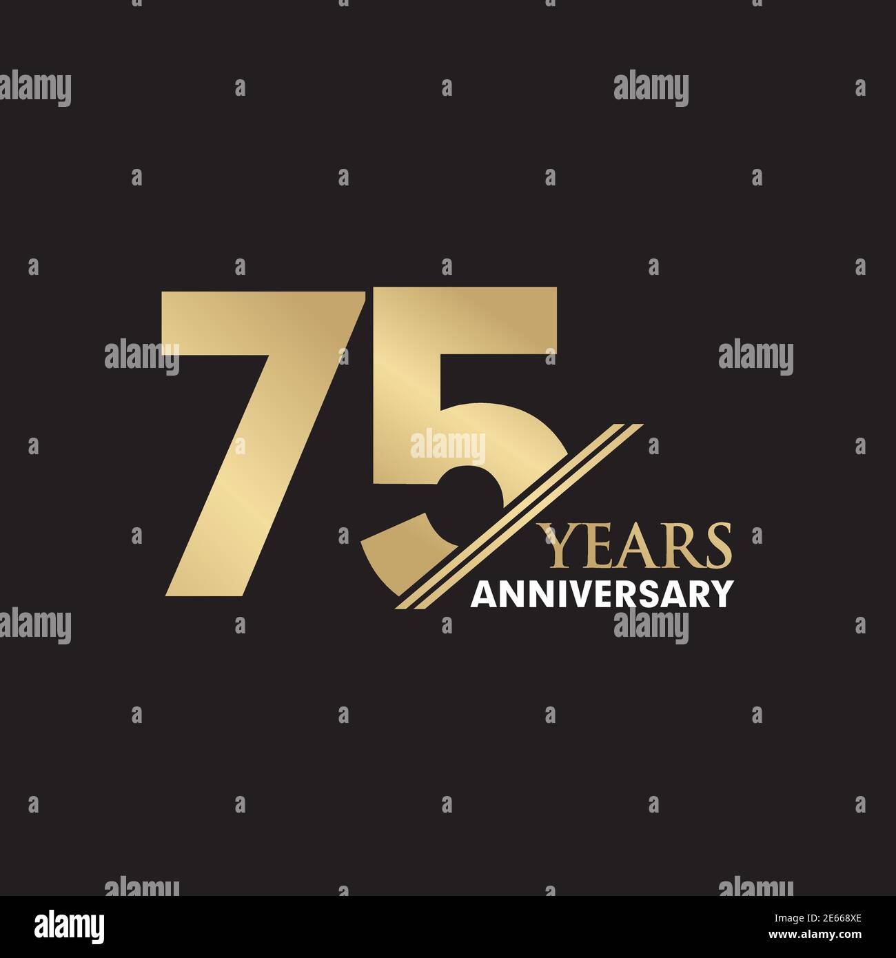 75th Year anniversary emblem logo design inspiration vector template