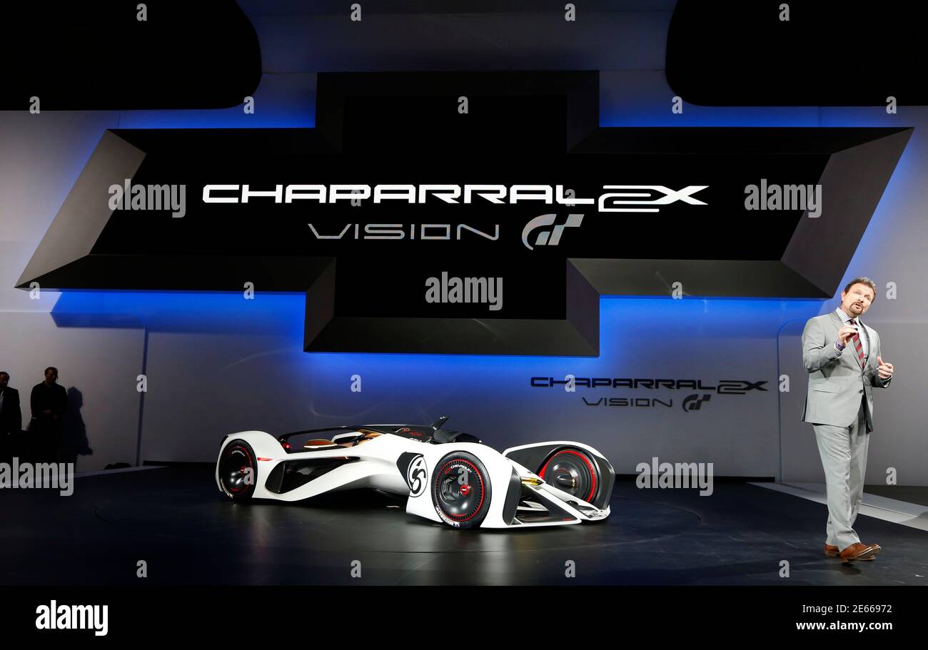 Clay Dean Executive Director Of Advanced Design For Chevrolet Speaks About The Chevorlet Chaparral 2x Vision Gran Turismo Concept Car At Its World Debut At The Los Angeles Auto Show In California Clay Dean Executive Director Of Advanced Design For Chevrolet Speaks About The Chevorlet Chaparral 2x Vision Gran Turismo Concept Car At Its World Debut At The Los Angeles Auto Show In California