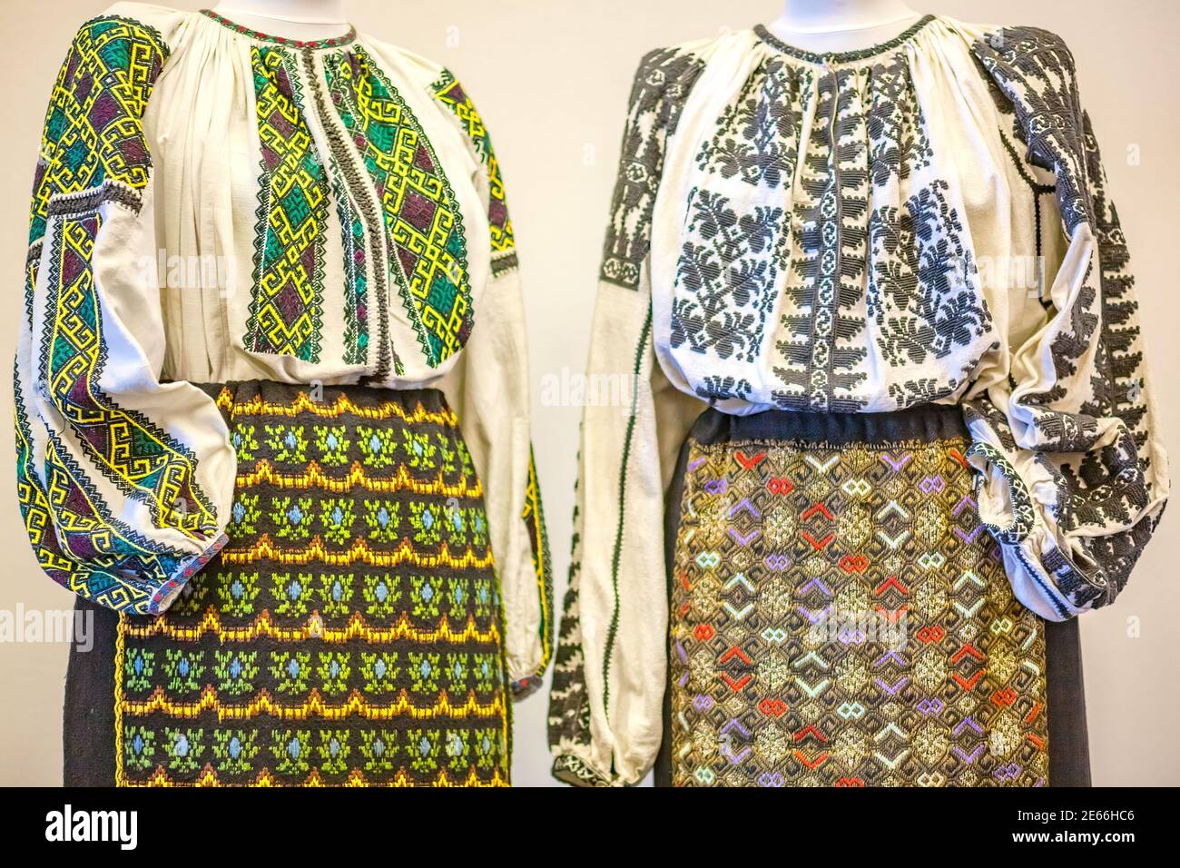 Traditional Romanian folk costumes in the Romanian Traditional Costume  Museum in Bucharest, Romania Stock Photo - Alamy